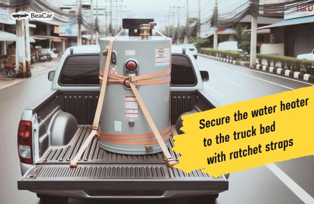 transporting a water heater safely in a pickup truck